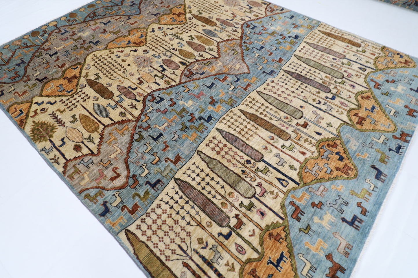 248 x 310 cm | Oriental Tree of life Area Rug Afghan Hand Knotted Veg Dye Wool carpet