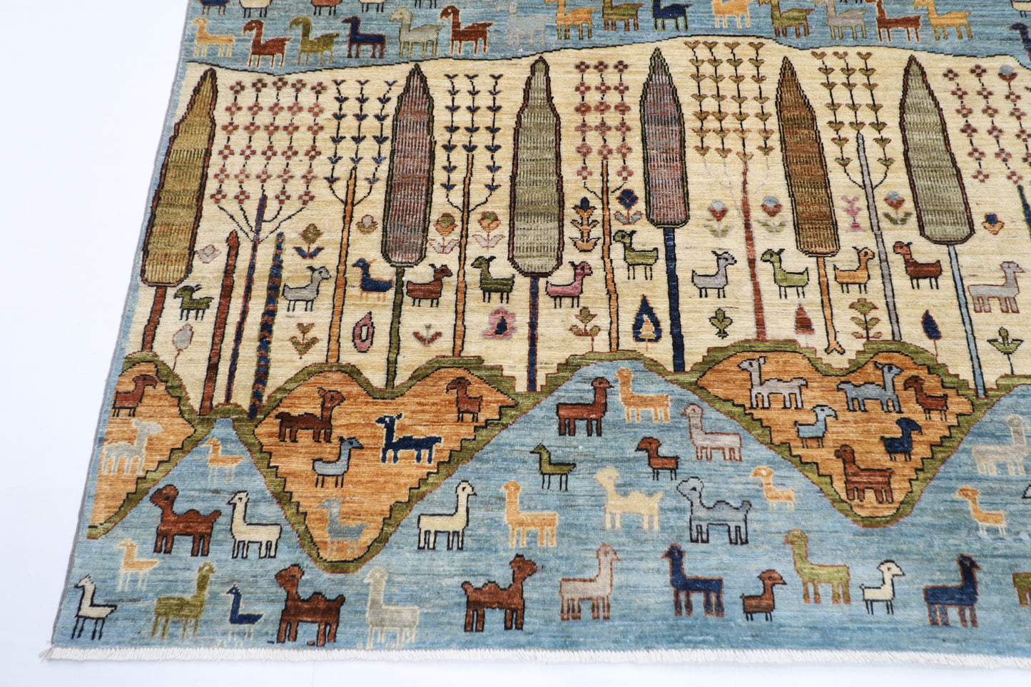 248 x 310 cm | Oriental Tree of life Area Rug Afghan Hand Knotted Veg Dye Wool carpet