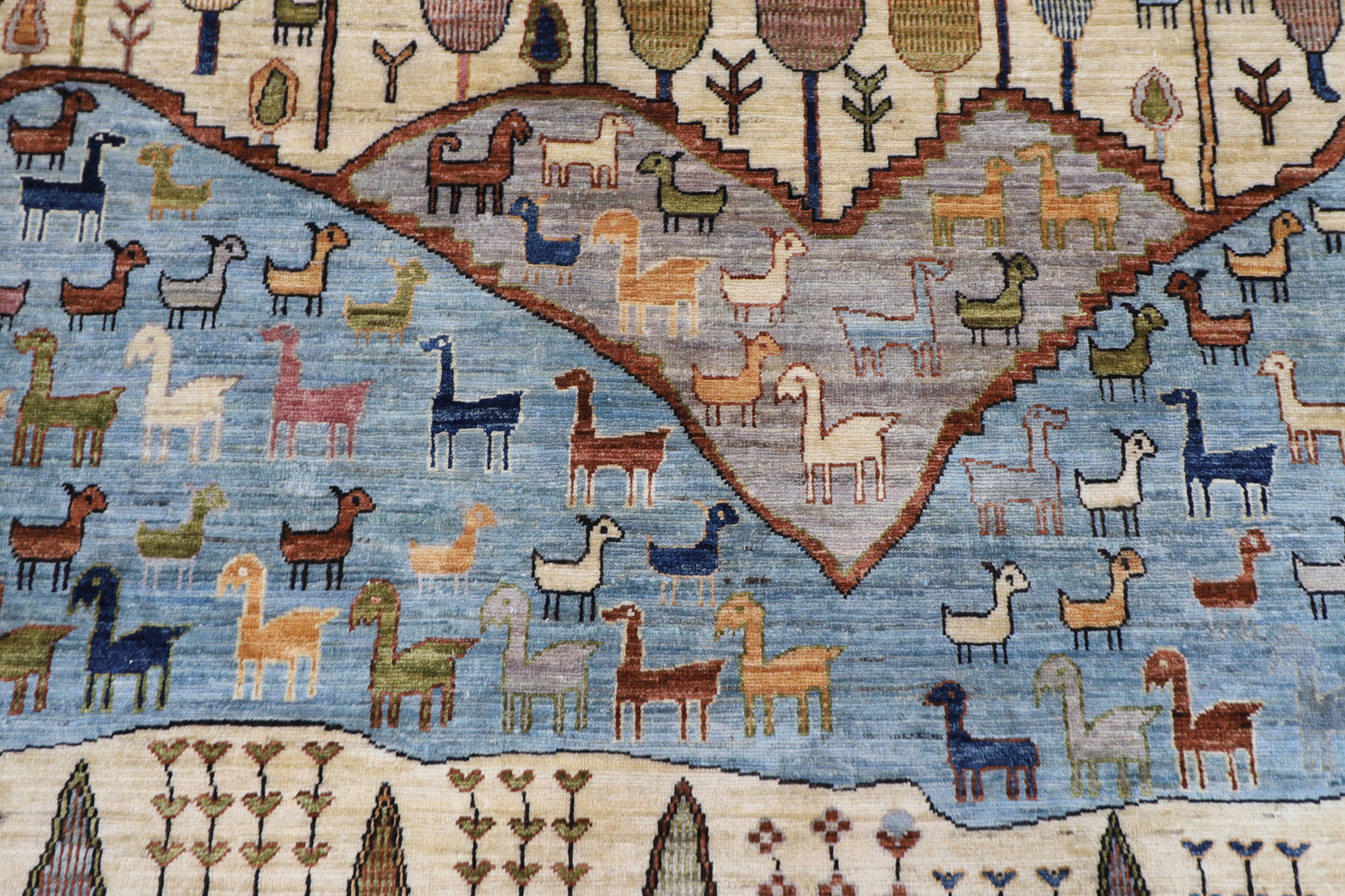 248 x 310 cm | Oriental Tree of life Area Rug Afghan Hand Knotted Veg Dye Wool carpet