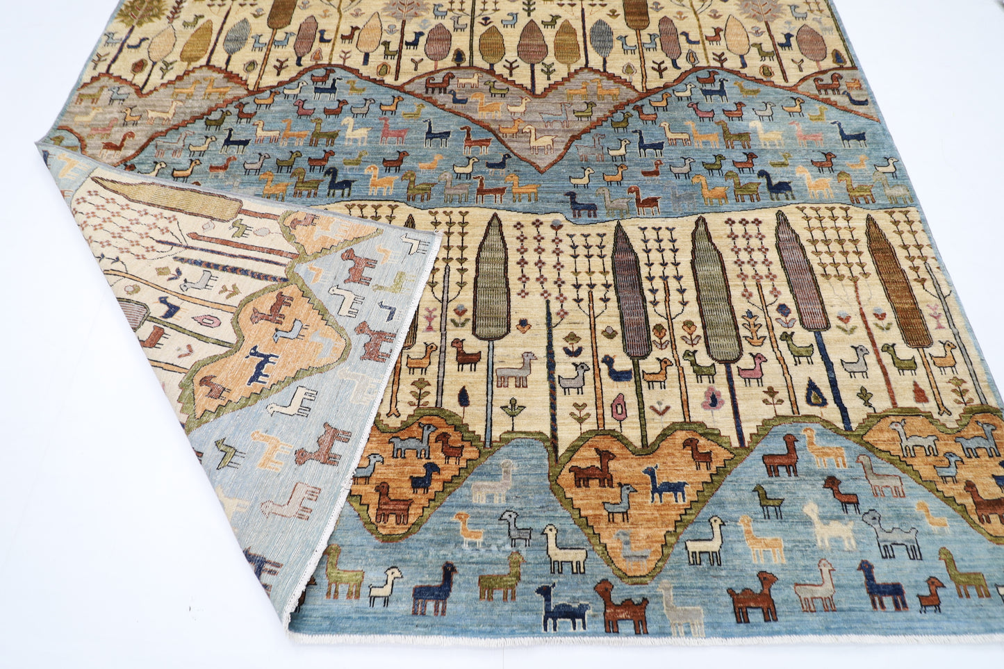 248 x 310 cm | Oriental Tree of life Area Rug Afghan Hand Knotted Veg Dye Wool carpet