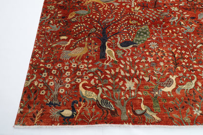 307 x 422 cm | Oriental Birds Large Area Rug Afghan Hand Knotted Veg Dye Wool carpet