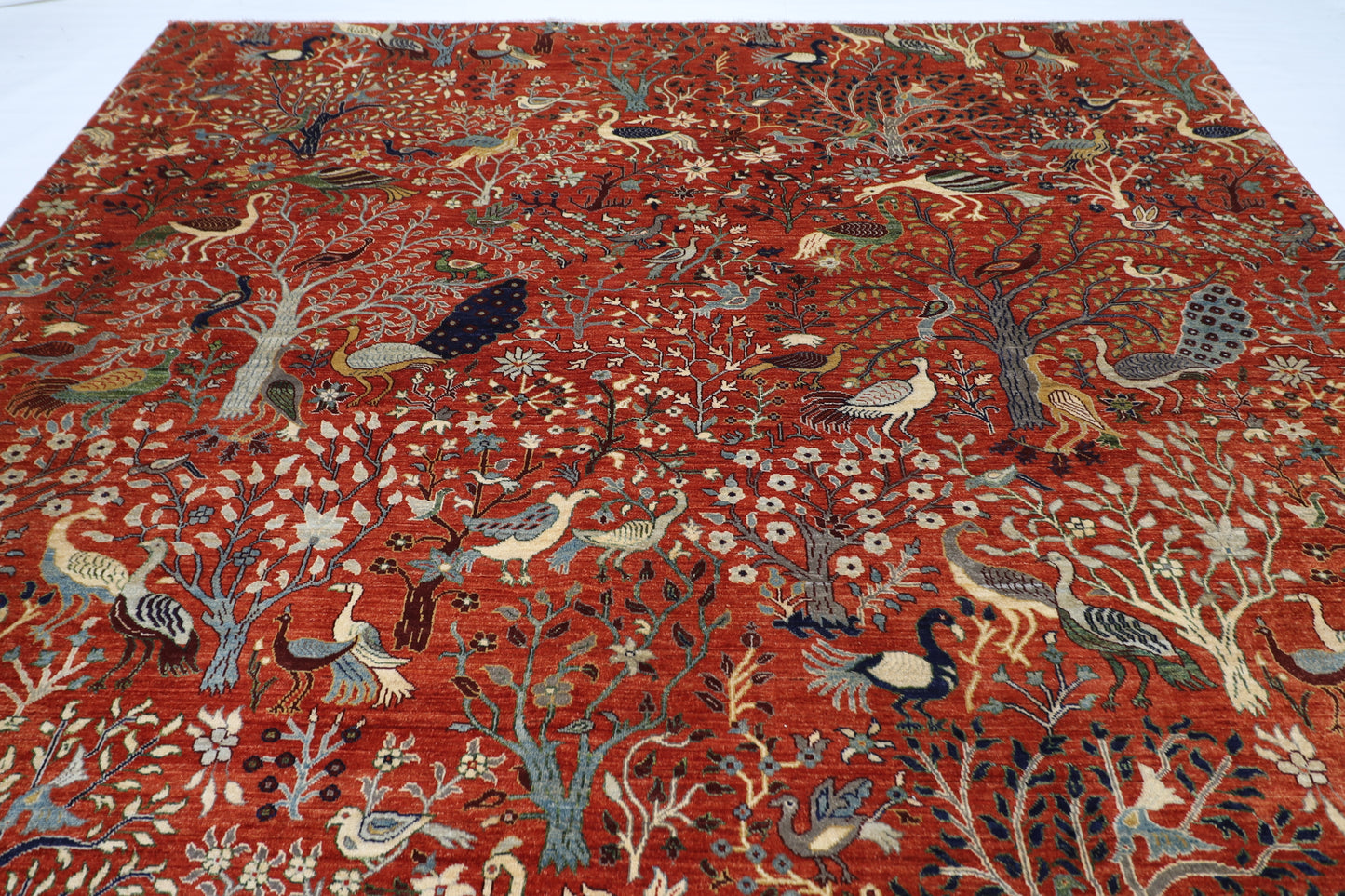 307 x 422 cm | Oriental Birds Large Area Rug Afghan Hand Knotted Veg Dye Wool carpet