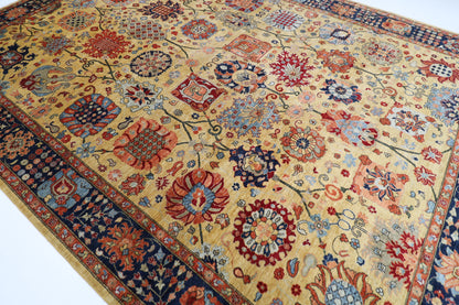 304 x 418 cm | Mustard Bidjar Afghan Tribal Hand Knotted Veg Dye Wool carpet