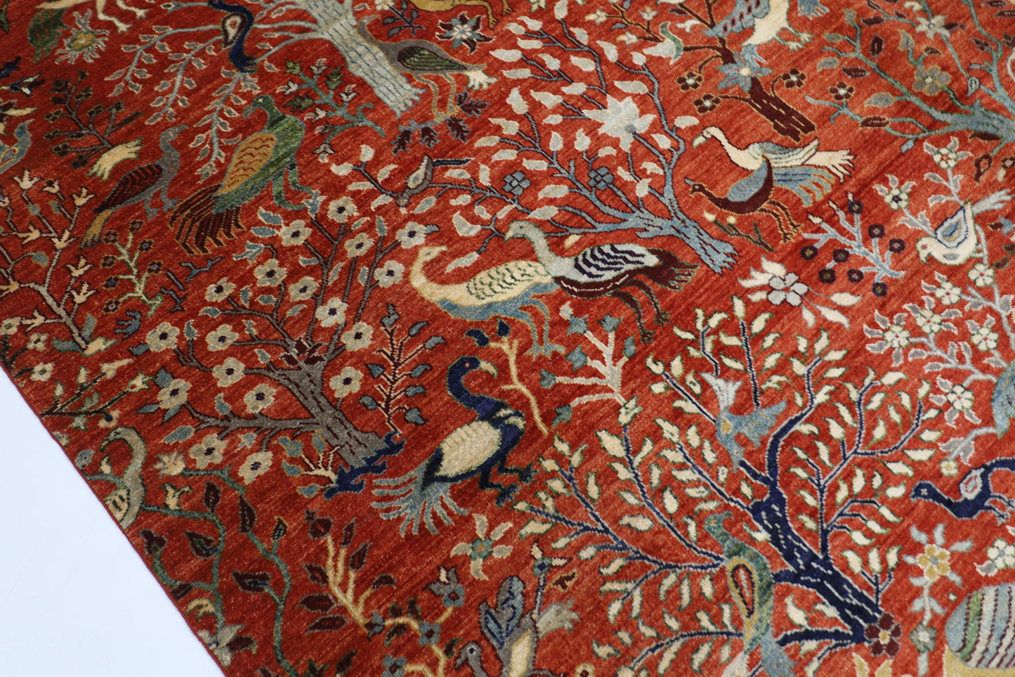 307 x 422 cm | Oriental Birds Large Area Rug Afghan Hand Knotted Veg Dye Wool carpet