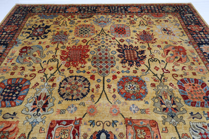 304 x 418 cm | Mustard Bidjar Afghan Tribal Hand Knotted Veg Dye Wool carpet