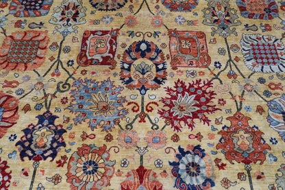 304 x 418 cm | Mustard Bidjar Afghan Tribal Hand Knotted Veg Dye Wool carpet