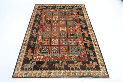 245 × 301 سم | سجادة أفغانية بتصميم كايروس منسوجة يدوياً من صوف مصبوغ طبيعياً
