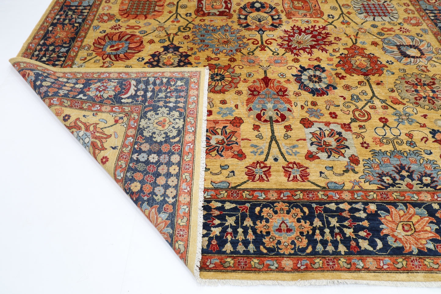 304 x 418 cm | Mustard Bidjar Afghan Tribal Hand Knotted Veg Dye Wool carpet