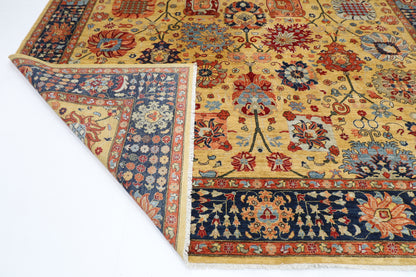 304 x 418 cm | Mustard Bidjar Afghan Tribal Hand Knotted Veg Dye Wool carpet