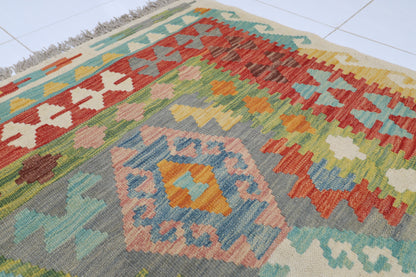 206 x 297 cm | Multicolor Wool Kilim Area Traditional Hand Woven Oriental Carpet