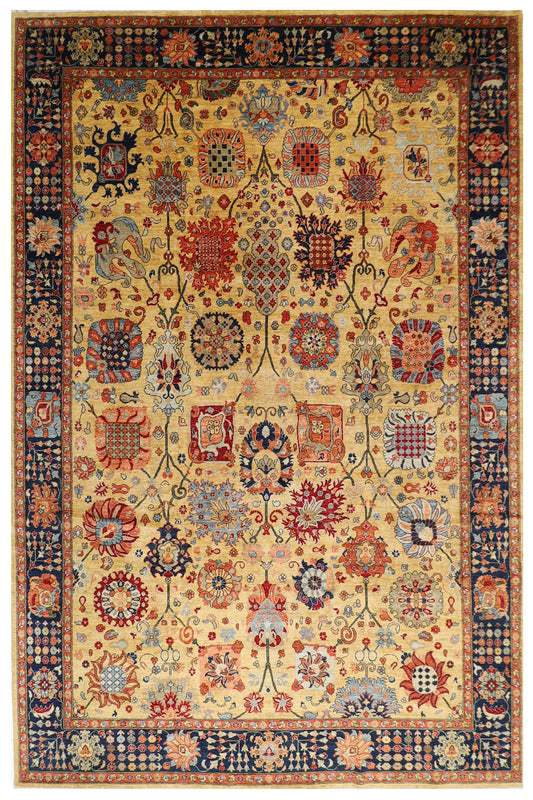 304 x 418 cm | Mustard Bidjar Afghan Tribal Hand Knotted Veg Dye Wool carpet