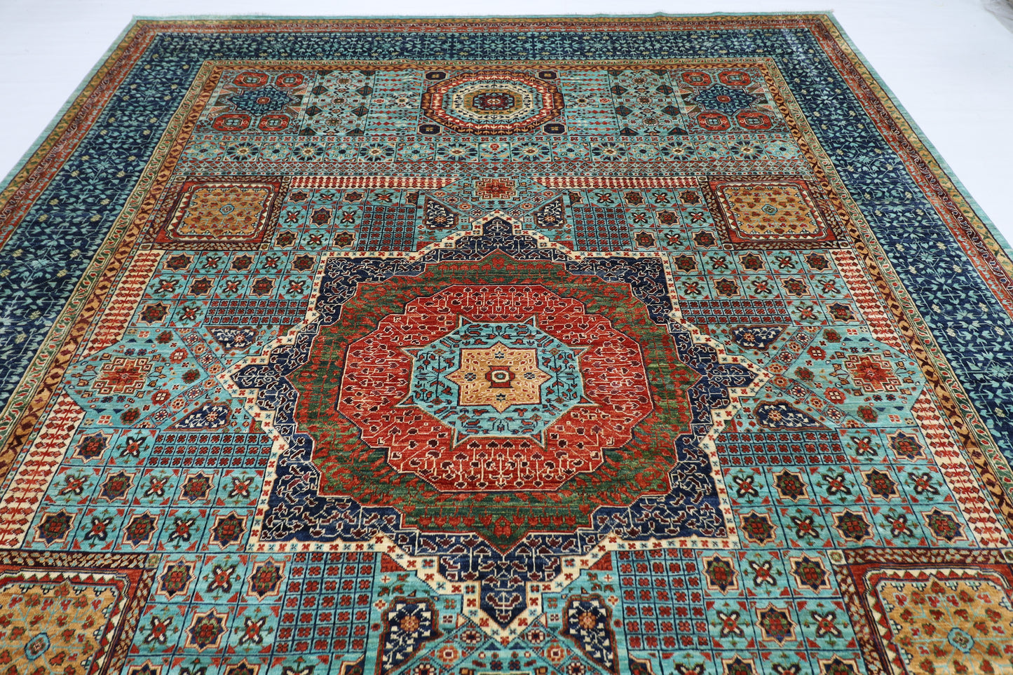 295 x 397 cm | Oriental Mamluk Large Area Rug Afghan Hand Knotted Veg Dye Wool carpet