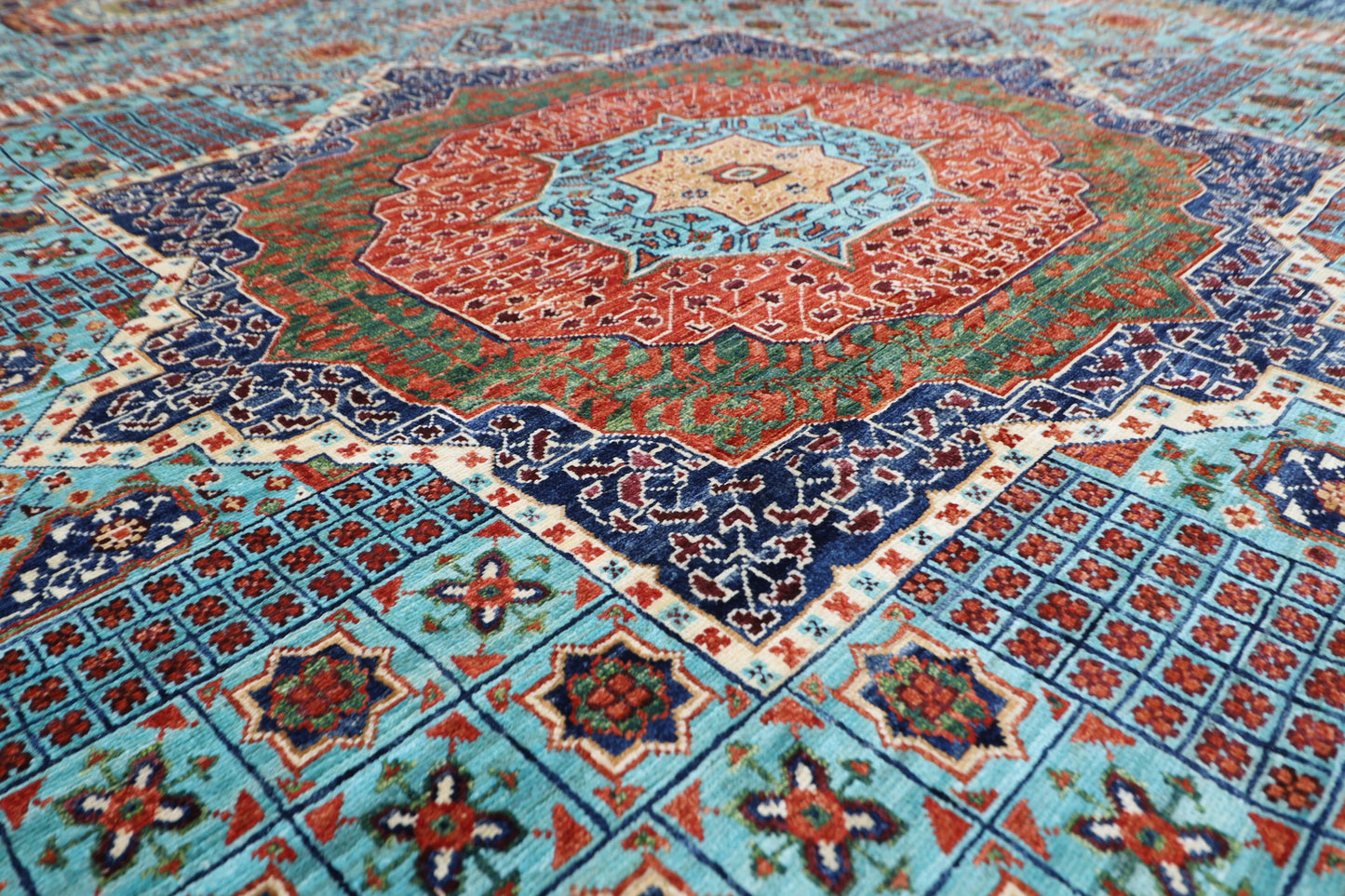 295 x 397 cm | Oriental Mamluk Large Area Rug Afghan Hand Knotted Veg Dye Wool carpet