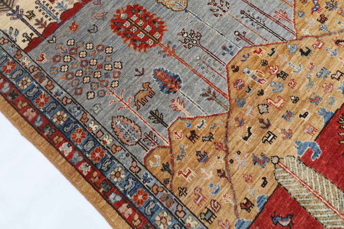 119 x 179 cm | Tree of life Design Hand Knotted Veg Dye Wool Afghan Carpet