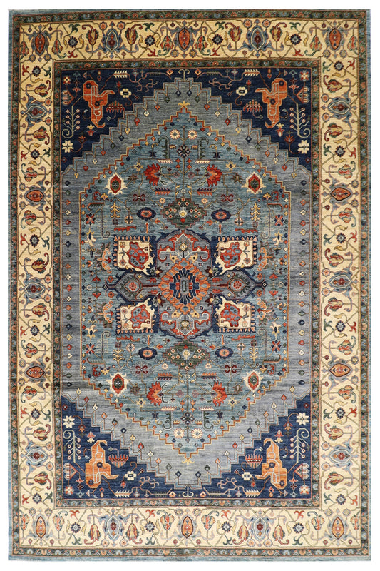306 x 415 cm | Serapi Afghan Tribal Hand Knotted Veg Dye Wool carpet