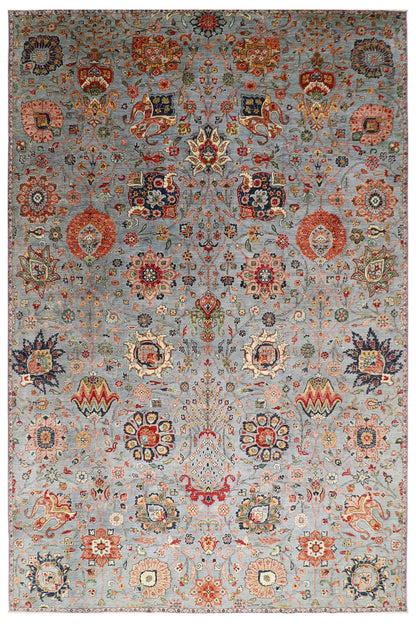 303 x 418 cm | Floral Afghan Tribal Hand Knotted Veg Dye Wool carpet