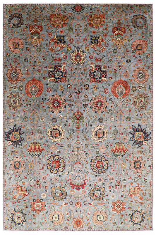 303 x 418 cm | Floral Afghan Tribal Hand Knotted Veg Dye Wool carpet