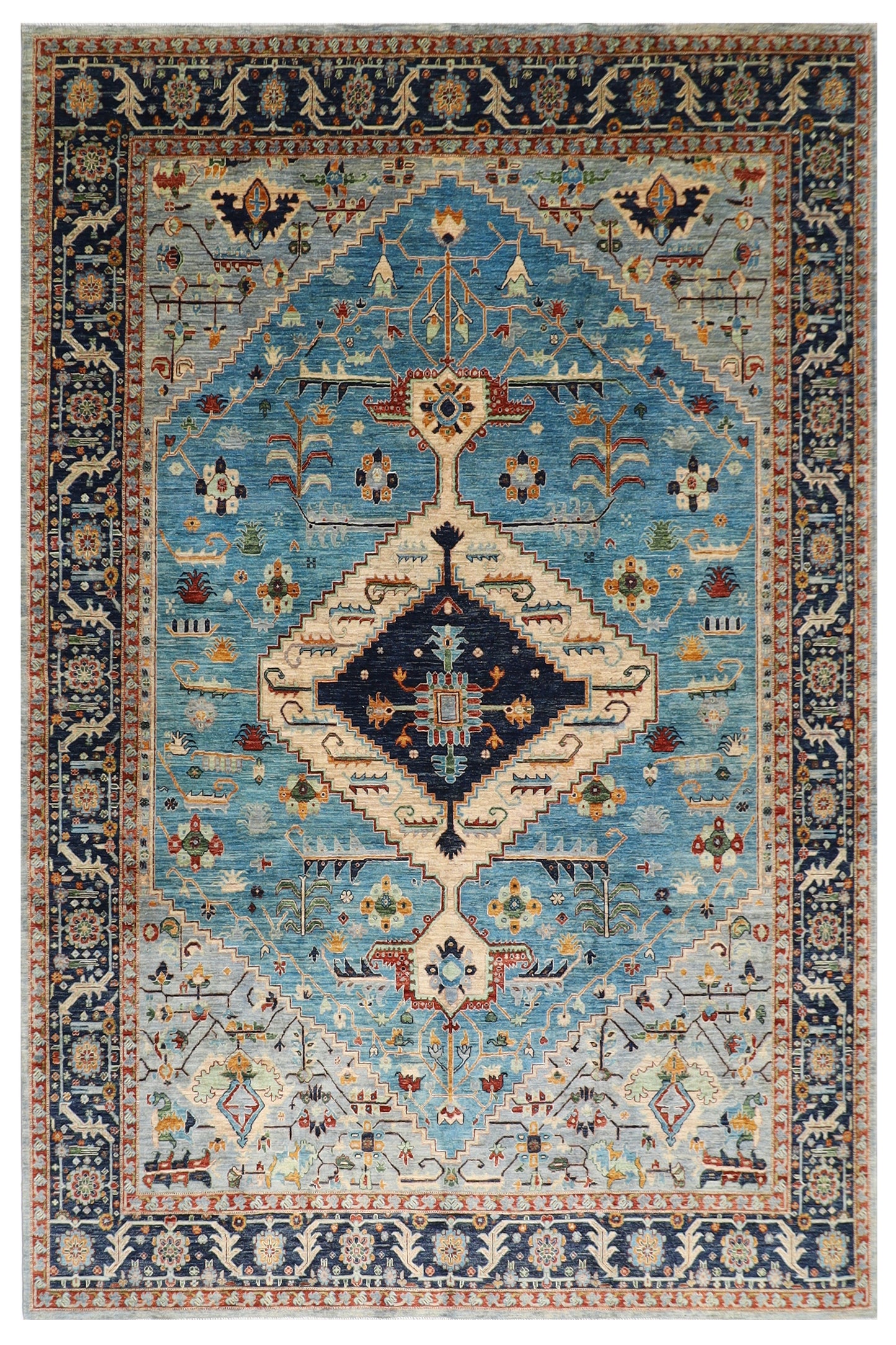 277 x 363 cm | Serapi Afghan Tribal Hand Knotted Veg Dye Wool carpet