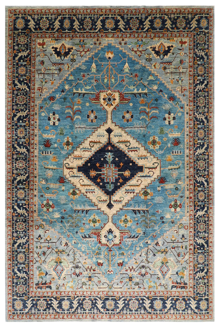 277 x 363 cm | Serapi Afghan Tribal Hand Knotted Veg Dye Wool carpet