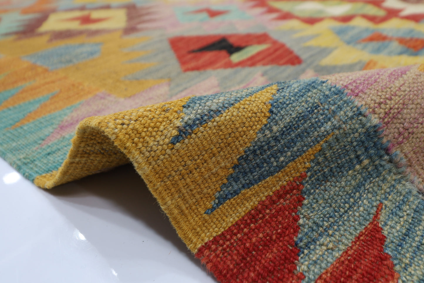 175 x 234 cm | Multicolor Wool Kilim Area Traditional Hand Woven Oriental Carpet