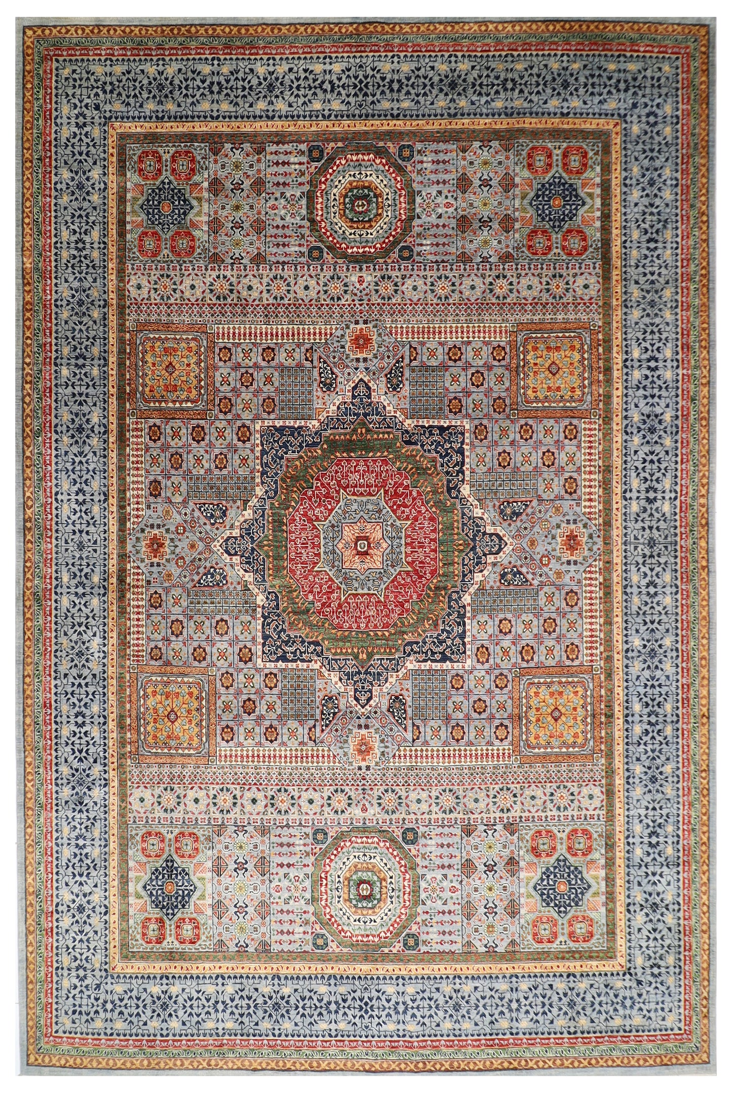 305 x 398 cm | Mamluk Afghan Tribal Hand Knotted Veg Dye Wool carpet