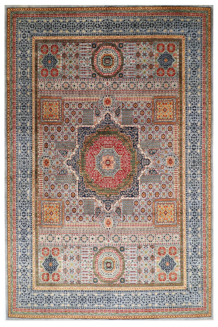 305 x 398 cm | Mamluk Afghan Tribal Hand Knotted Veg Dye Wool carpet