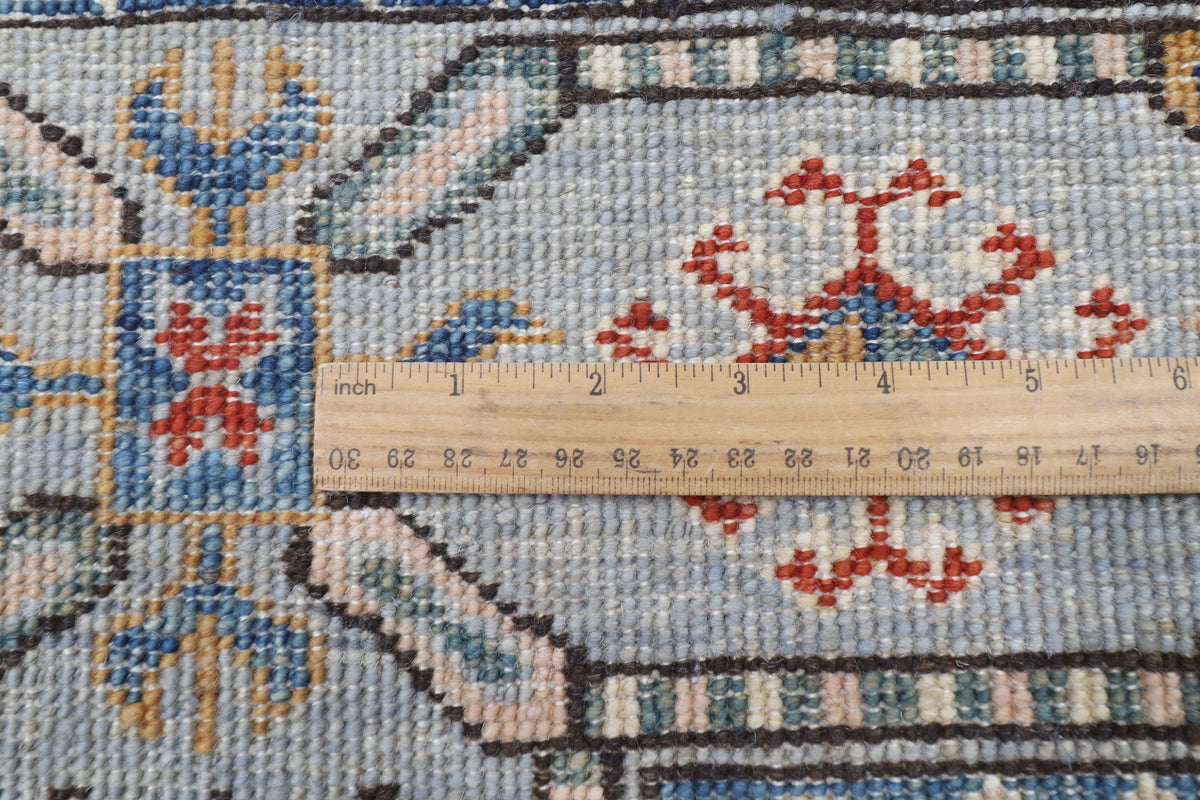 121 x 181 cm | Geometric Design Hand Knotted Veg Dye Wool Afghan Carpet