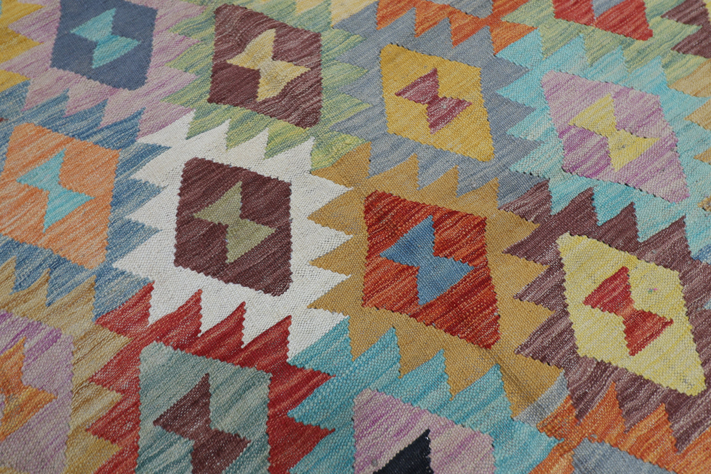 175 x 234 cm | Multicolor Wool Kilim Area Traditional Hand Woven Oriental Carpet
