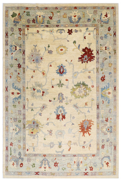 280 x 365 cm | Oushak Afghan Tribal Hand Knotted Veg Dye Wool carpet