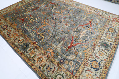 274 x 368 cm | Oriental Bidjar Gray Area Rug Afghan Hand Knotted Veg Dye Wool carpet