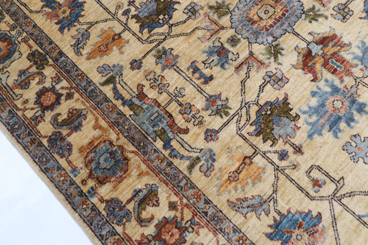 151 x 210 cm | Tribal Beige Design Hand Knotted Veg Dye Wool Afghan Carpet