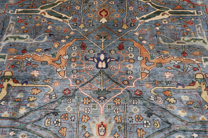 274 x 368 cm | Oriental Bidjar Gray Area Rug Afghan Hand Knotted Veg Dye Wool carpet