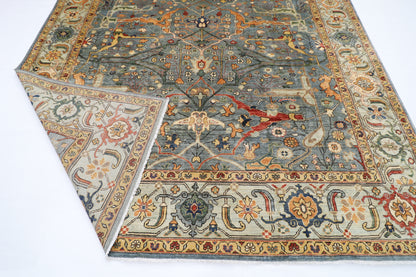 274 x 368 cm | Oriental Bidjar Gray Area Rug Afghan Hand Knotted Veg Dye Wool carpet