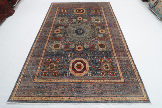 197 x 287 cm | Mamluk Design Hand Knotted Veg Dye Wool Afghan Carpet