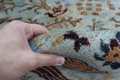 246 x 286 cm | Oriental Birds Gray Area Rug Afghan Hand Knotted Veg Dye Wool carpet