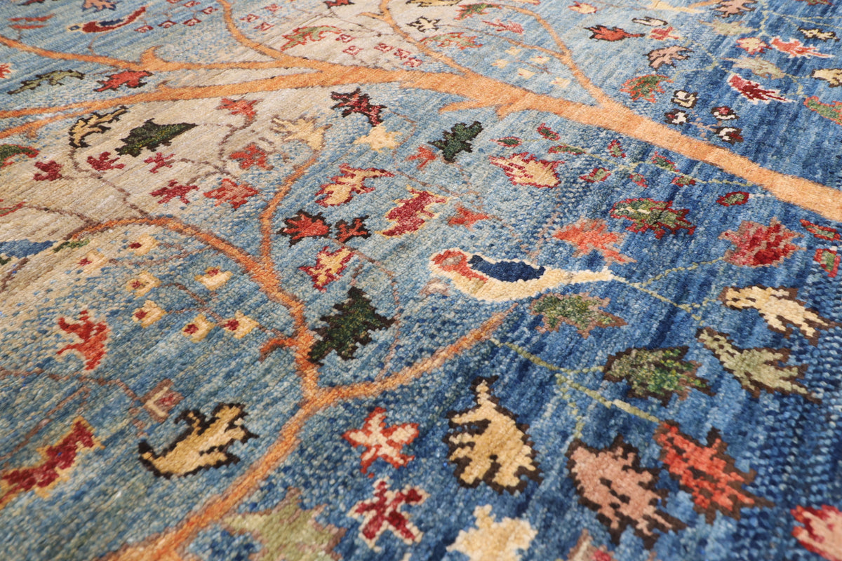 120 x 180 cm | Tree of life Design Hand Knotted Veg Dye Wool Afghan Carpet