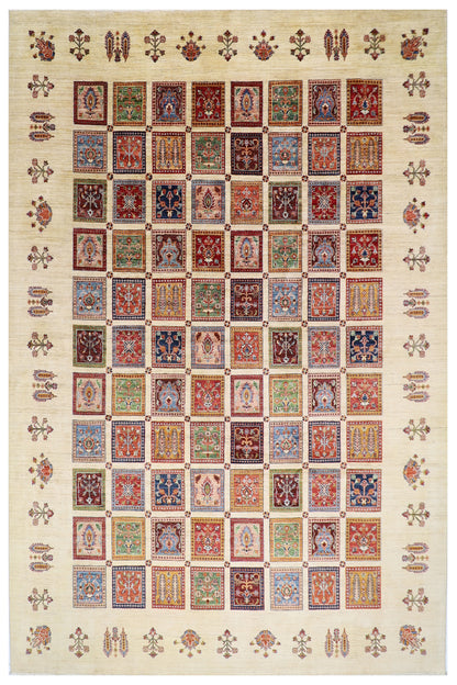 302 x 398 cm | Four Season Afghan Tribal Hand Knotted Veg Dye Wool carpet