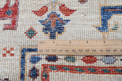 149 x 210 cm | Tribal Beige Design Hand Knotted Veg Dye Wool Afghan Carpet
