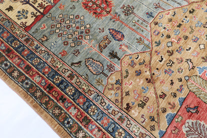 150 x 206 cm | Tree of life Design Hand Knotted Veg Dye Wool Afghan Carpet