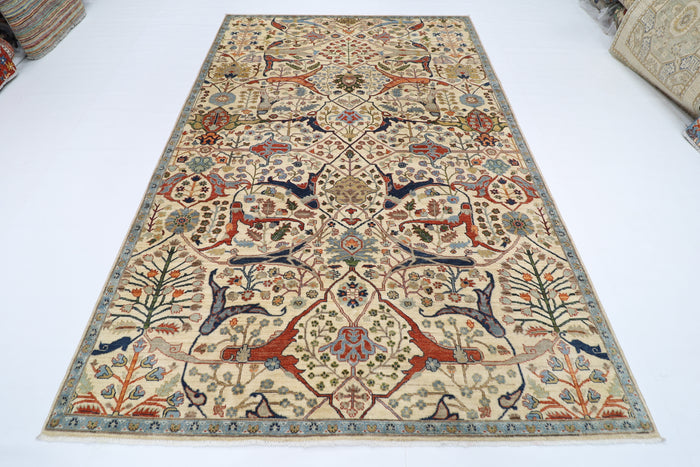 202 x 301 cm | Oriental Bidjar beige Area Rug Afghan Hand Knotted Veg Dye Wool carpet