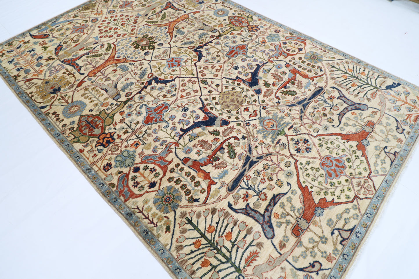 202 x 301 cm | Oriental Bidjar beige Area Rug Afghan Hand Knotted Veg Dye Wool carpet