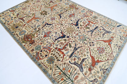 202 x 301 cm | Oriental Bidjar beige Area Rug Afghan Hand Knotted Veg Dye Wool carpet