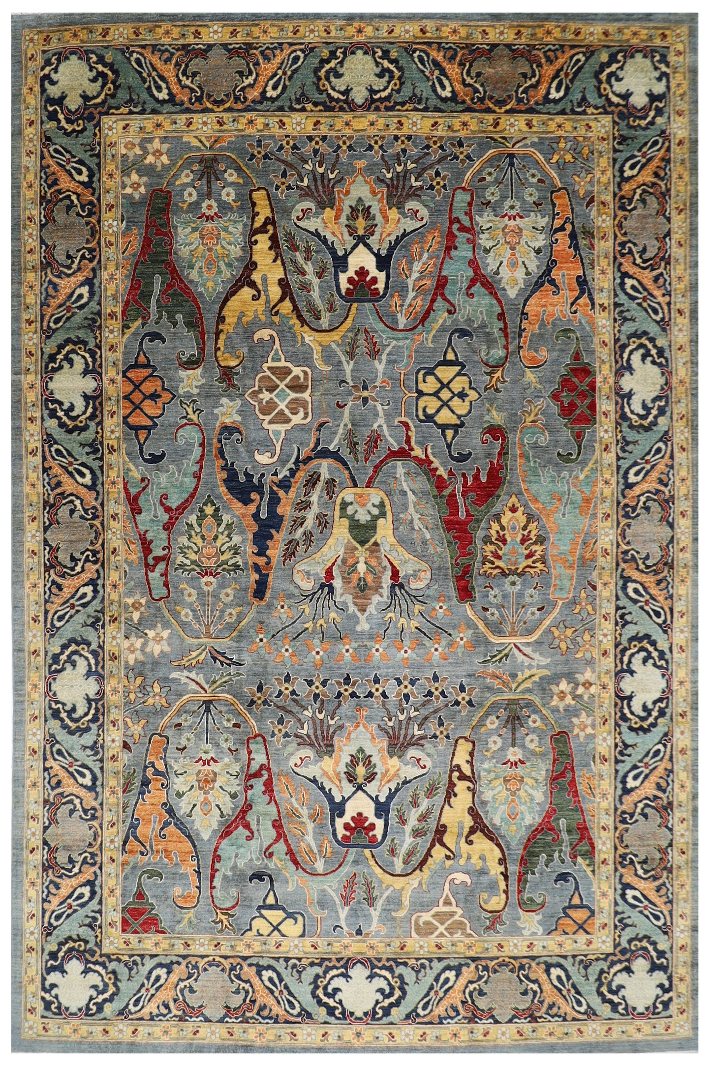 273 x 372 cm | Kawros Afghan Tribal Hand Knotted Veg Dye Wool carpet