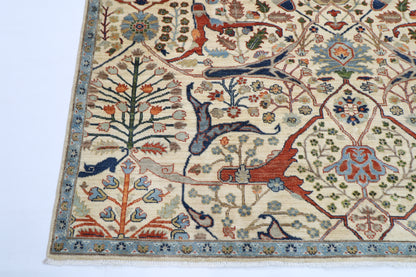 202 x 301 cm | Oriental Bidjar beige Area Rug Afghan Hand Knotted Veg Dye Wool carpet
