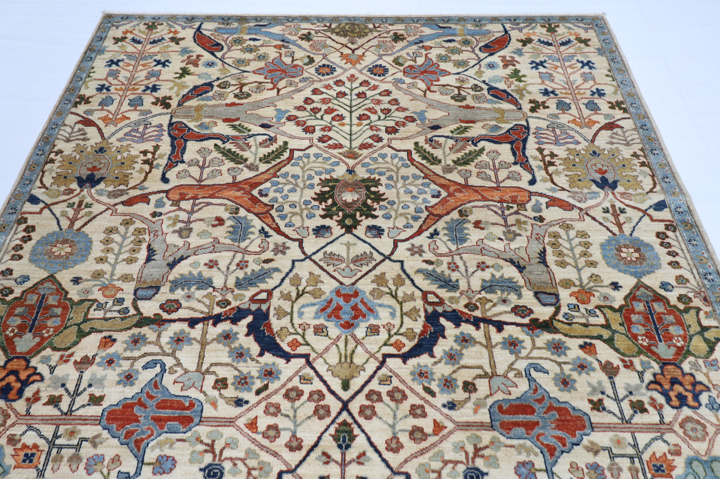202 x 301 cm | Oriental Bidjar beige Area Rug Afghan Hand Knotted Veg Dye Wool carpet