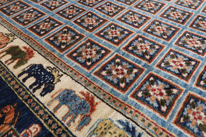 166 x 240 cm | Animal Blue Design Hand Knotted Veg Dye Wool Afghan Carpet