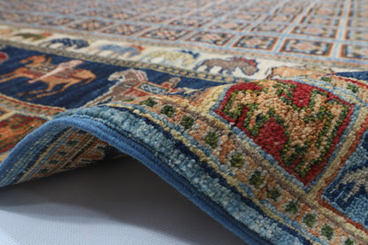 166 x 240 cm | Animal Blue Design Hand Knotted Veg Dye Wool Afghan Carpet