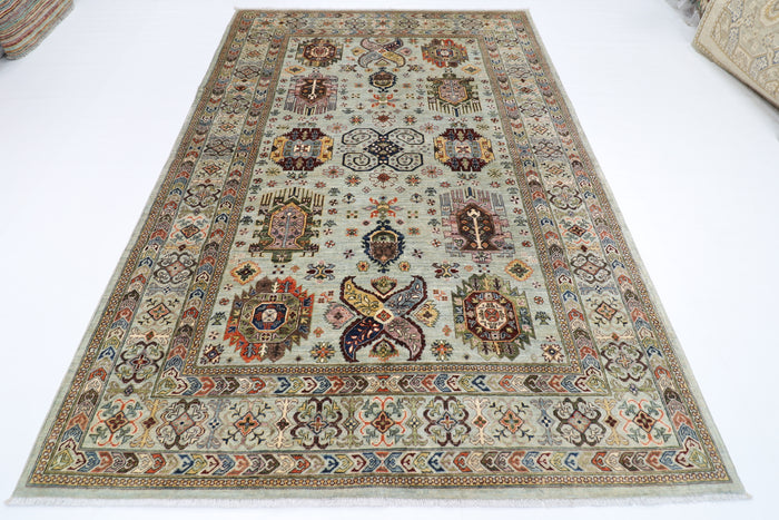 203 x 298 cm | Oriental Waziri Area Rug Afghan Hand Knotted Veg Dye Wool carpet