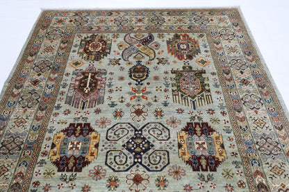 203 x 298 cm | Oriental Waziri Area Rug Afghan Hand Knotted Veg Dye Wool carpet