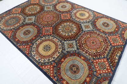 202 x 295 cm | Mamluk Design Hand Knotted Veg Dye Wool Afghan Carpet